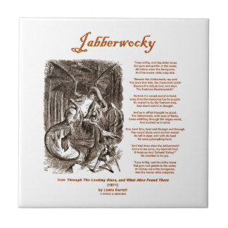 Azulejo De Cerámica Poema de Jabberwocky de Lewis Carroll (serpiente