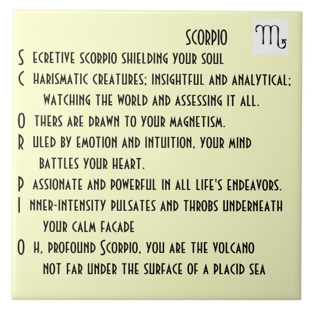 Azulejo De Cerámica Poema del escorpión (Frente)