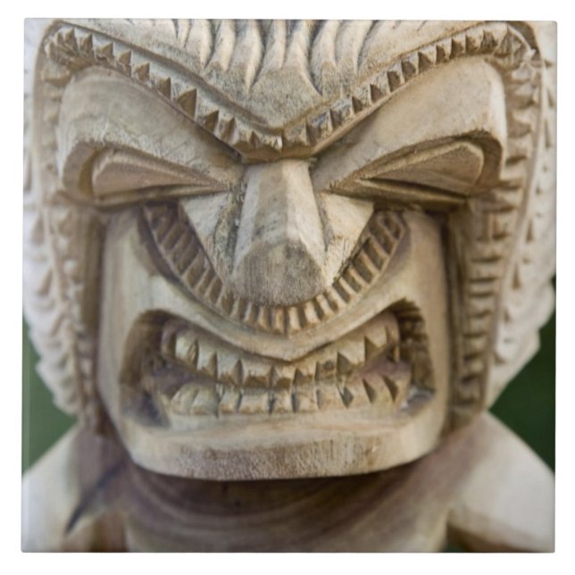 Azulejo De Cerámica Polinesia, Reino de Tonga. Cierre de Tiki (Frente)