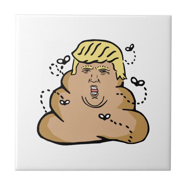 Azulejo De Cerámica poop donald trump (Frente)