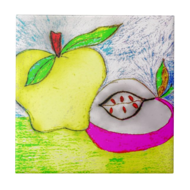 Azulejo De Cerámica Pop Art Apples (Frente)
