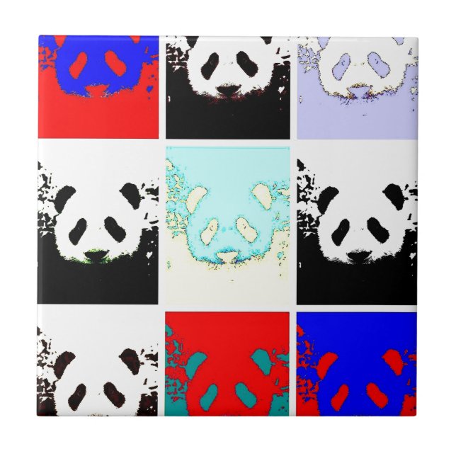 Azulejo De Cerámica Pop Art Panda (Frente)