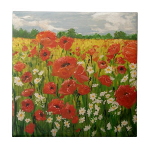 Azulejo De Cerámica Poppies