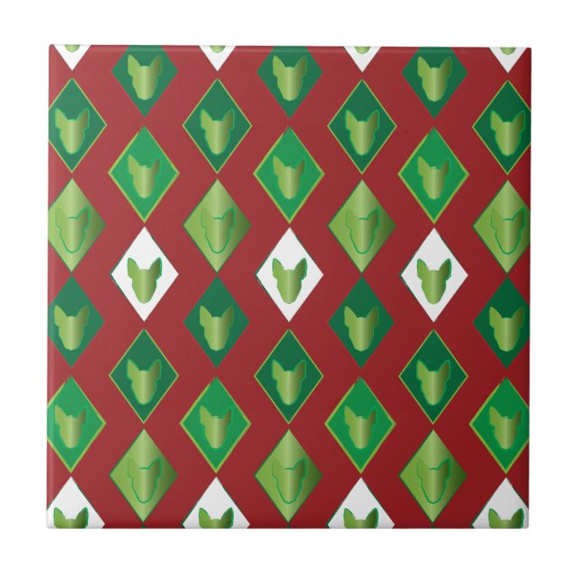 Azulejo De Cerámica Póquer Diamond Bull Terrier (Frente)