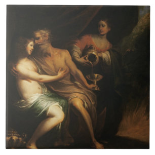 Azulejo De Cerámica Porción y sus hijas (aceite en lona) 3