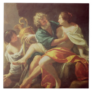 Azulejo De Cerámica Porción y sus hijas, c.1630 (aceite en lona)
