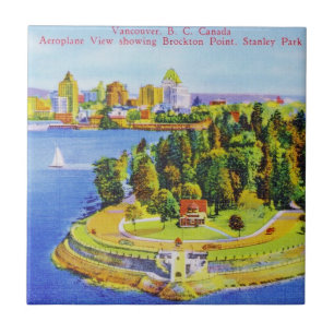 Azulejo De Cerámica Poster de la isla de Vancouver del vintage