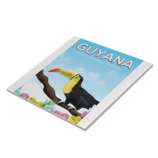 Azulejo De Cerámica Póster de viaje al paraíso sudamericano de Guyana
