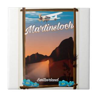Azulejo De Cerámica Póster de viaje Martinsloch Suiza
