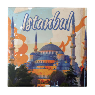 Azulejo De Cerámica Poster de Viajes de Estambul