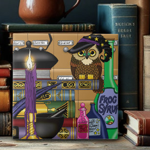 Azulejo De Cerámica Posts de libros de búho de asistente