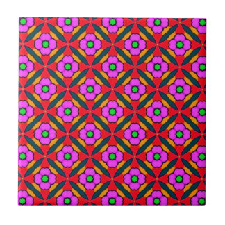 Azulejo De Cerámica Potencia de las flores en diseño rosa