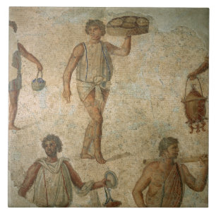 Azulejo De Cerámica Preparaciones para un banquete, fragmento del