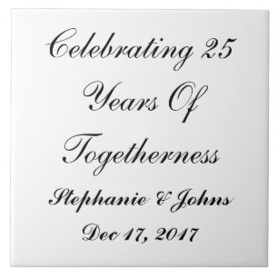 Azulejo De Cerámica Presentación personalizada de aniversario de Boda