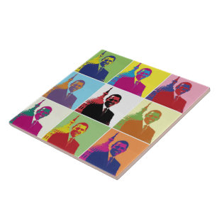 Azulejo De Cerámica Presidente Obama Pop Art