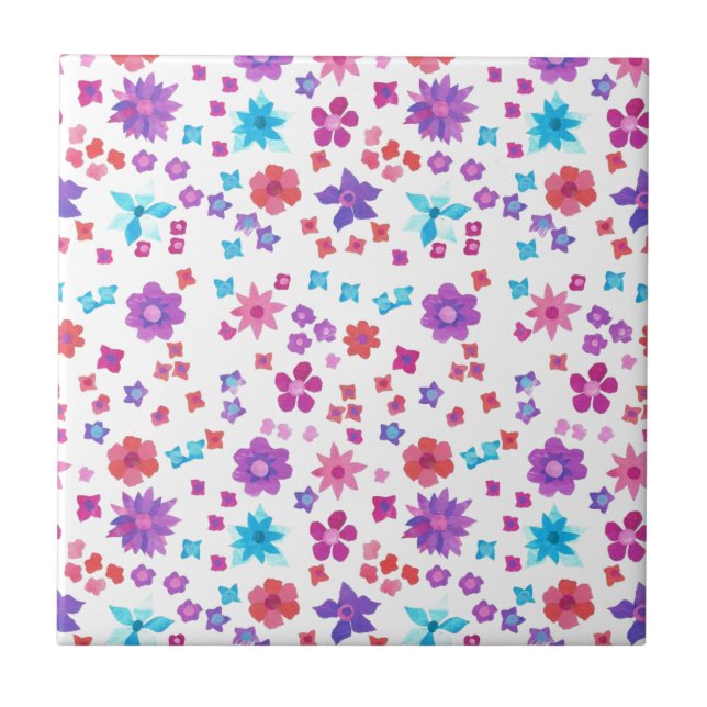Azulejo de cerámica Pretty Hippy Flower-Power (Frente)