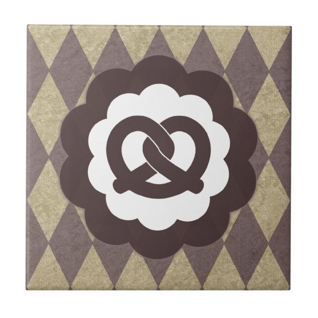 Azulejo De Cerámica pretzel vintage (Frente)