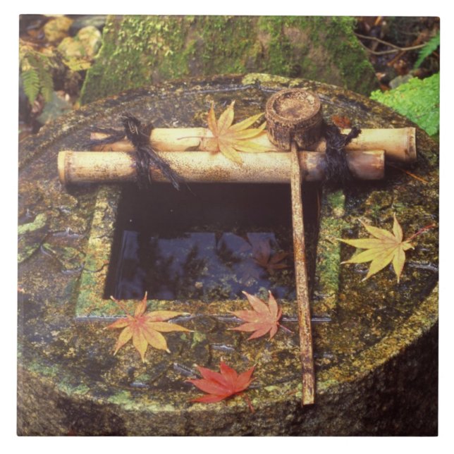 Azulejo De Cerámica Primavera de la Ceremonia del Té, Templo Ryanji, K (Frente)