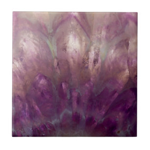 Azulejo De Cerámica Primer plano de una amatista morada