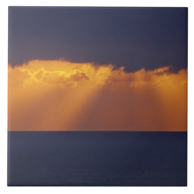 Azulejo De Cerámica Primera luz sobre el mar de Tasman, Australia (Frente)
