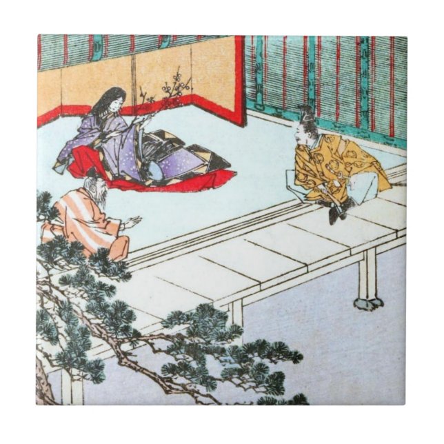 Azulejo De Cerámica Princesa asiática (Frente)