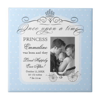 Azulejo De Cerámica Princesa Carriage Polka Dot Swirl Foto Bebé