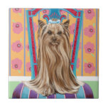 Azulejo De Cerámica Princesa Corona Yorkie<br><div class="desc">Animales</div>