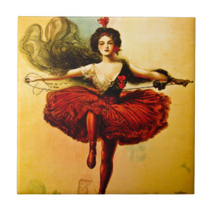 Azulejo De Cerámica Princesa Victoria del circo del bailarín del