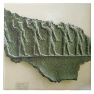 Azulejo De Cerámica Procesión de los guerreros de Elamite, Susa, Irá