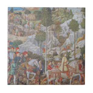 Azulejo De Cerámica Procesión de unos de los reyes magos por Gozzoli