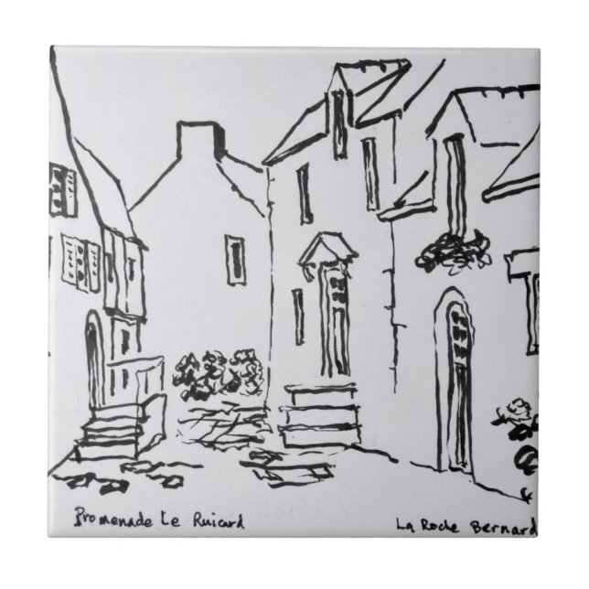 Azulejo De Cerámica Promenade du Ruicard| La Roche-Bernard, Bretaña (Frente)