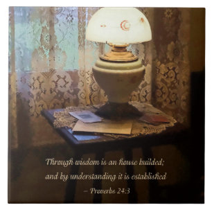 Azulejo De Cerámica Proverbios 24 3 Por la Sabiduría se Edifica una Ca