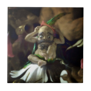 Azulejo De Cerámica Puck y Fairies (detalle)