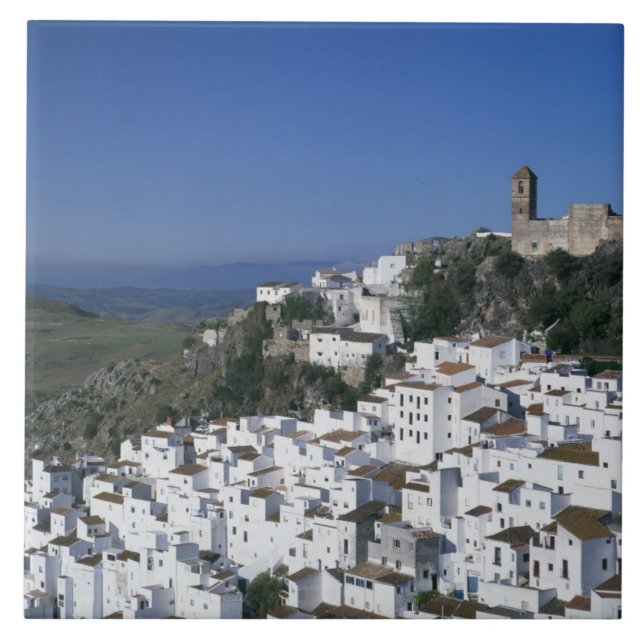 Azulejo De Cerámica Pueblo Blanco de Casares, Andalucía, España 2 (Frente)