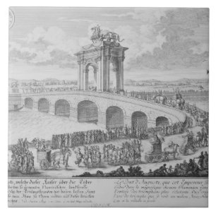 Azulejo De Cerámica Puente de Augustus encendido vía Flaminia, cerca