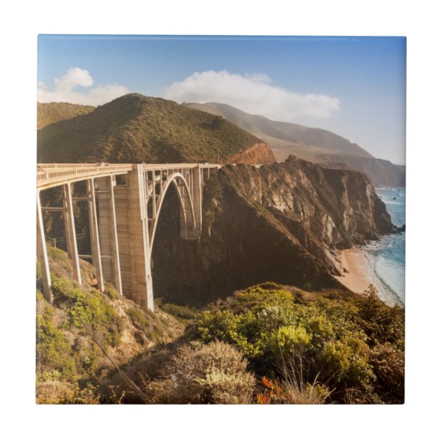 Azulejo De Cerámica Puente de Bixby, Sur grande, California, los (Frente)