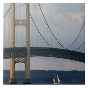 Azulejo De Cerámica Puente de Mackinac, Michigan, EE. UU.