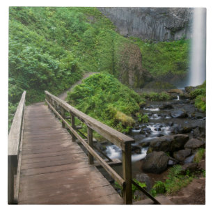 Azulejo De Cerámica Puente en Latourell Falls, Columbia River Gorge,