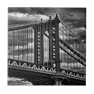 Azulejo De Cerámica Puente Manhattan de Nueva York BW A1