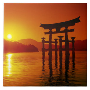 Azulejo De Cerámica Puerta O-Torii, santuario Itsukushima, Miyajima,
