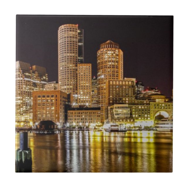 Azulejo De Cerámica Puerto de Boston (Frente)