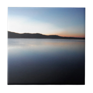 Azulejo De Cerámica Puesta de sol en el lago Arrowhead