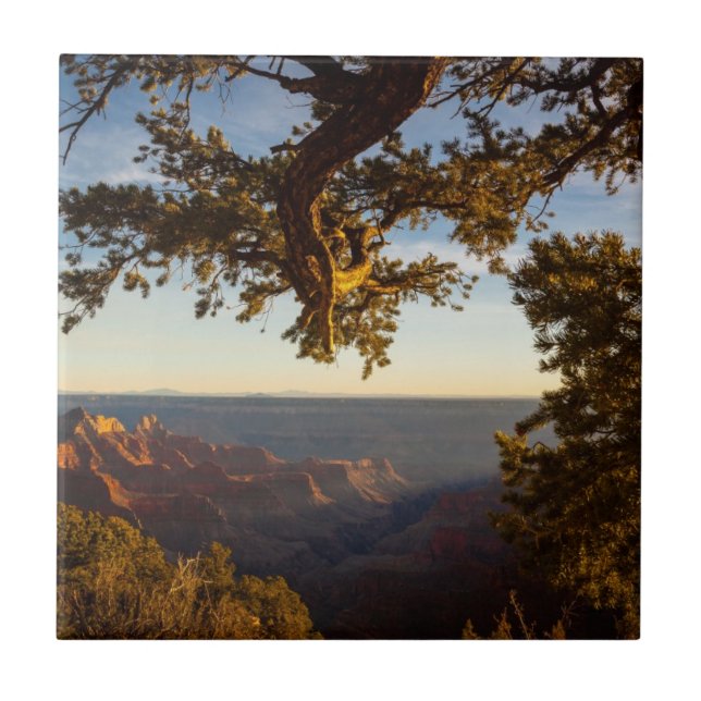 Azulejo De Cerámica Puesta del sol sobre el Gran Cañón (Frente)