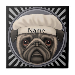 Azulejo De Cerámica Pug Chef