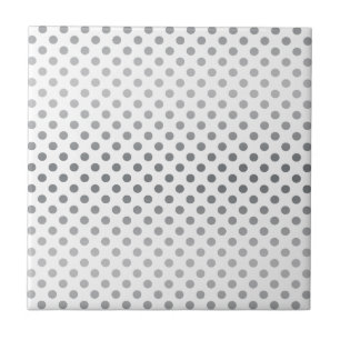 Azulejo De Cerámica Puntos de polka gradiente plateado por Shirley Tay