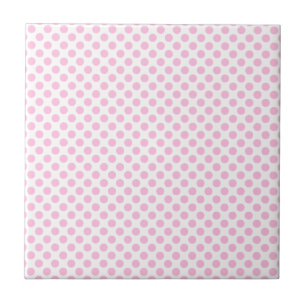 Azulejo De Cerámica Puntos de Polka Rosa con fondo de Personalizable