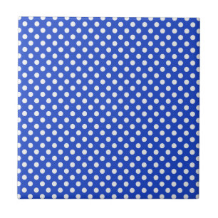 Azulejo De Cerámica Puntos de Polka Royal Blue Combination de STaylor
