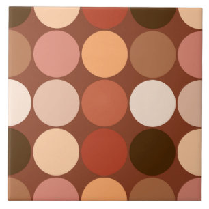 Azulejo De Cerámica Puntos gigantes de los mediados de siglo, marrón y