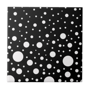 Azulejo De Cerámica Puntos negros y blancos