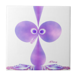 Azulejo De Cerámica Púrpura de pájaro Bo-oby